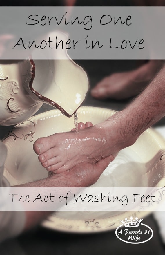 Serving one another through the act of washing feet.