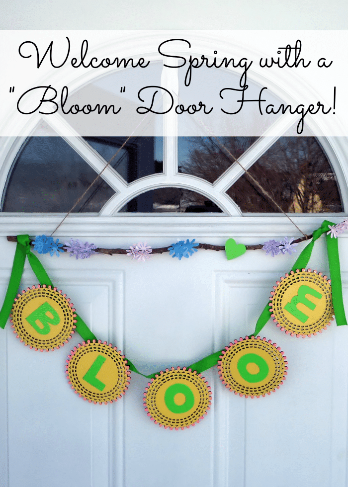 Welcome spring to your home with this simple doorhanger with spring wood surfaces from Michaels. #madewithmichaels #plaidcrafts