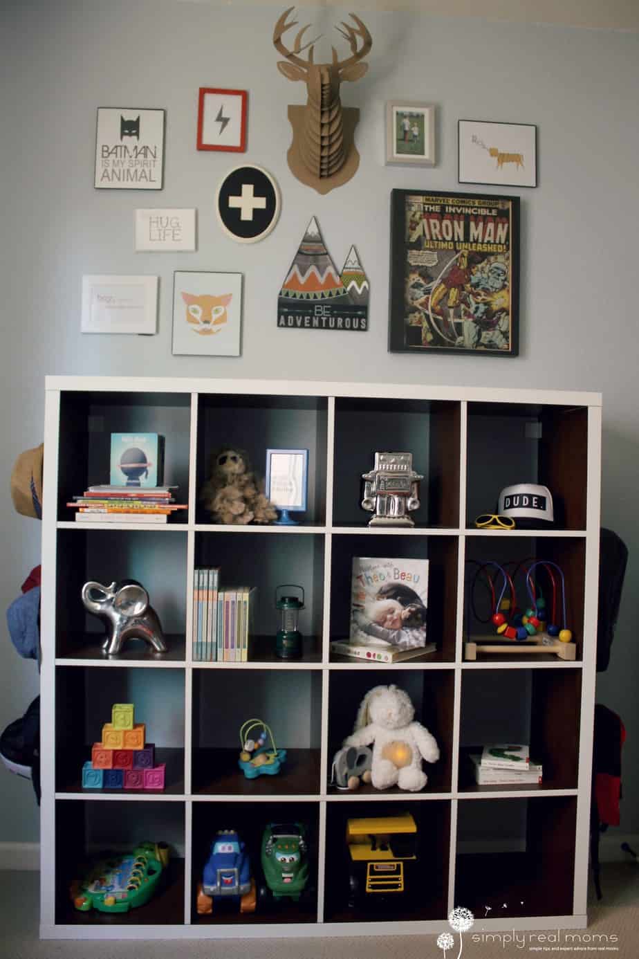 Modern Kid's Gallery Wall & Bookshelf