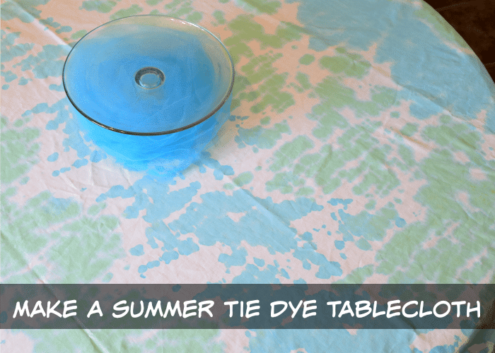 How to make a tie dyed summer tablecloth with blues and greens.