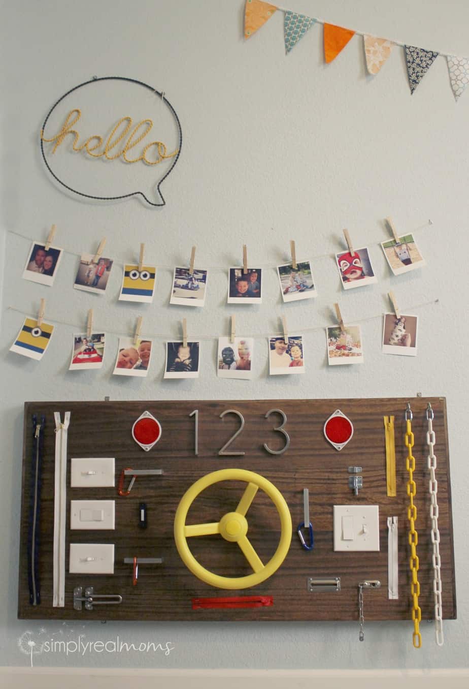 Busy Board in a kids'playroom