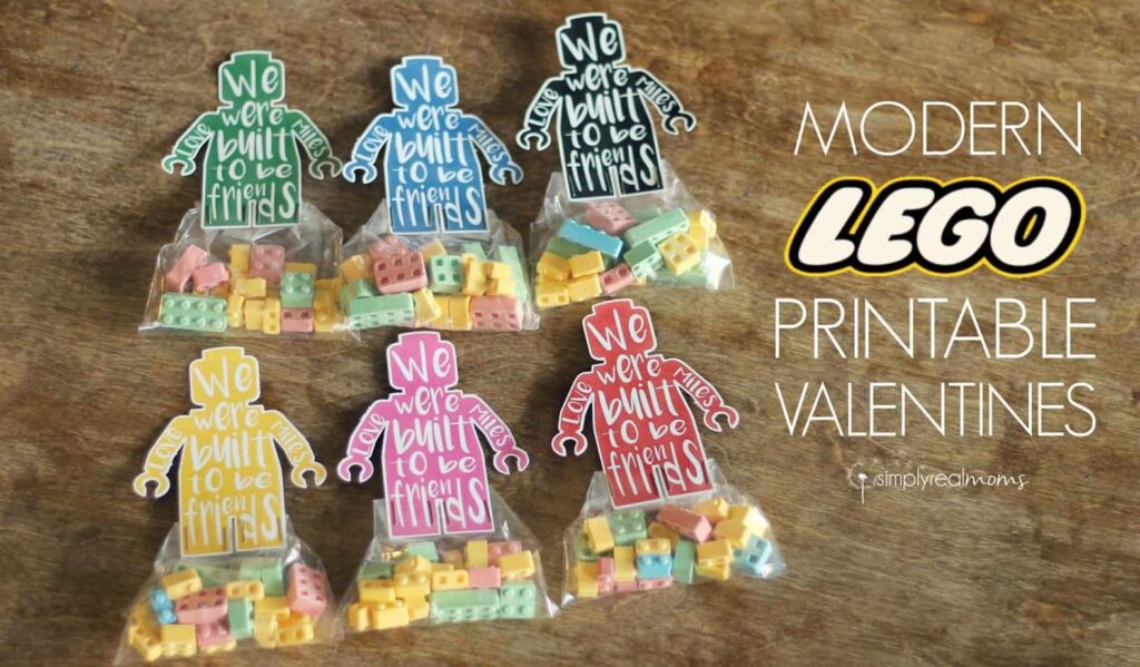 Modern Lego Printable Valentines - Hello Sensible
