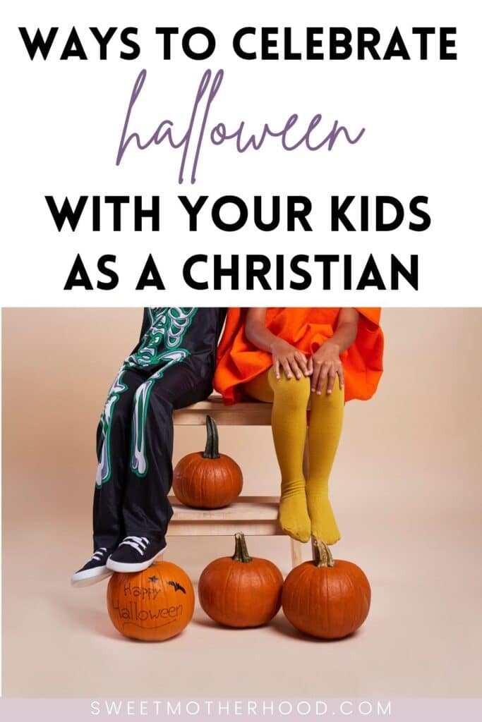 kids sitting halloween costumes pumpkins