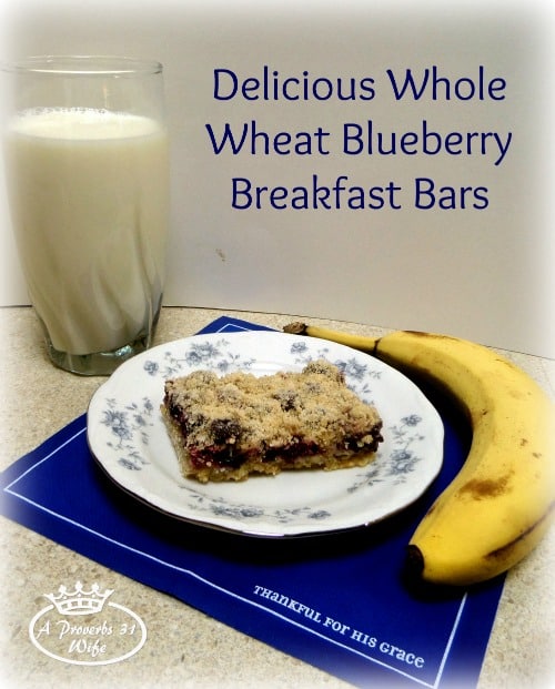 Whole wheat blueberry breakfast bars. I ate this for breakfast for an entire week! The recipe is amazing!!!