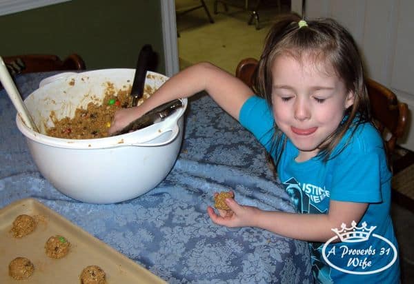 eating cookie dough
