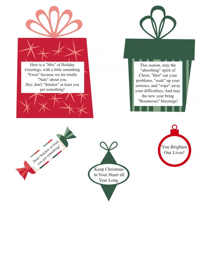 Printable funny Christmas gift labels. Punny gifts to give
