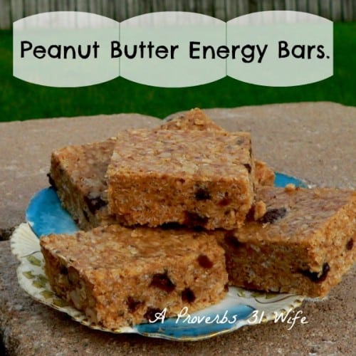 Peanut Butter Bars. Easy no bake energy bar recipe that the whole family will love! #nobake #bars #easy #recipe