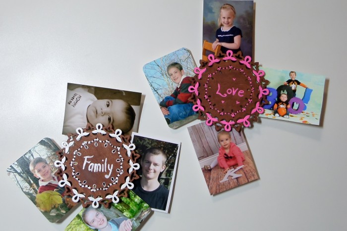 Family and Love photo magnets.