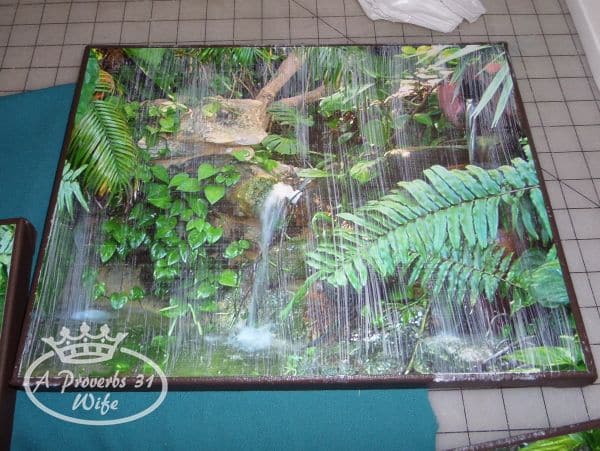step 2 of faking a canvas look for prints. Making a grouping af prints for large canvas art.