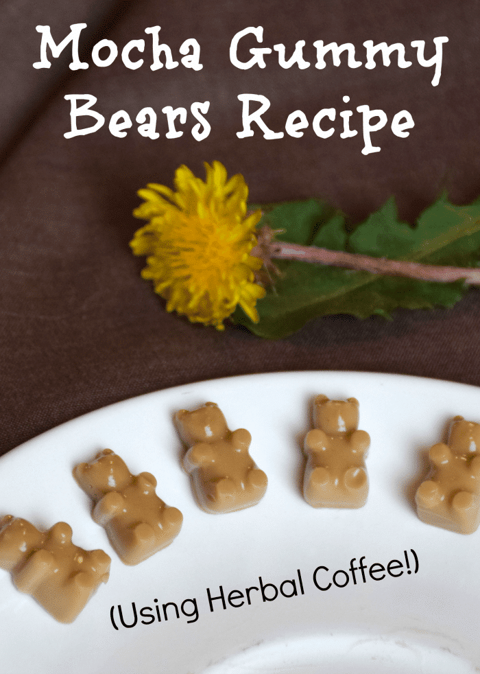 A homemade mocha gummy bears recipe using herbal and regular coffee!