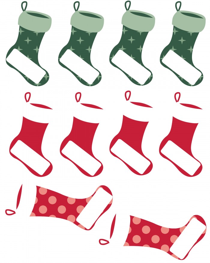 Blank printable stocking christmas gift labels.