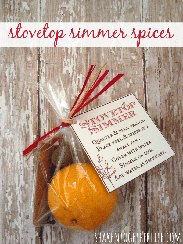 Stovetop simmer spices to give as Christmas gifts.