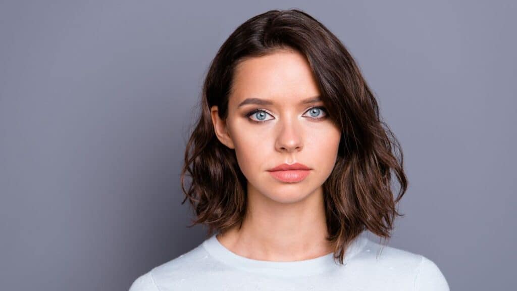 woman close up serious