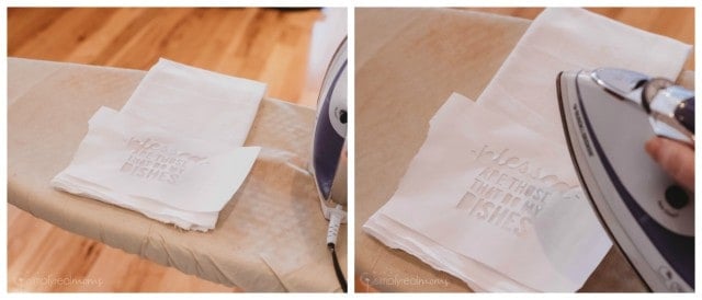 Iron on stencil to screen print towels