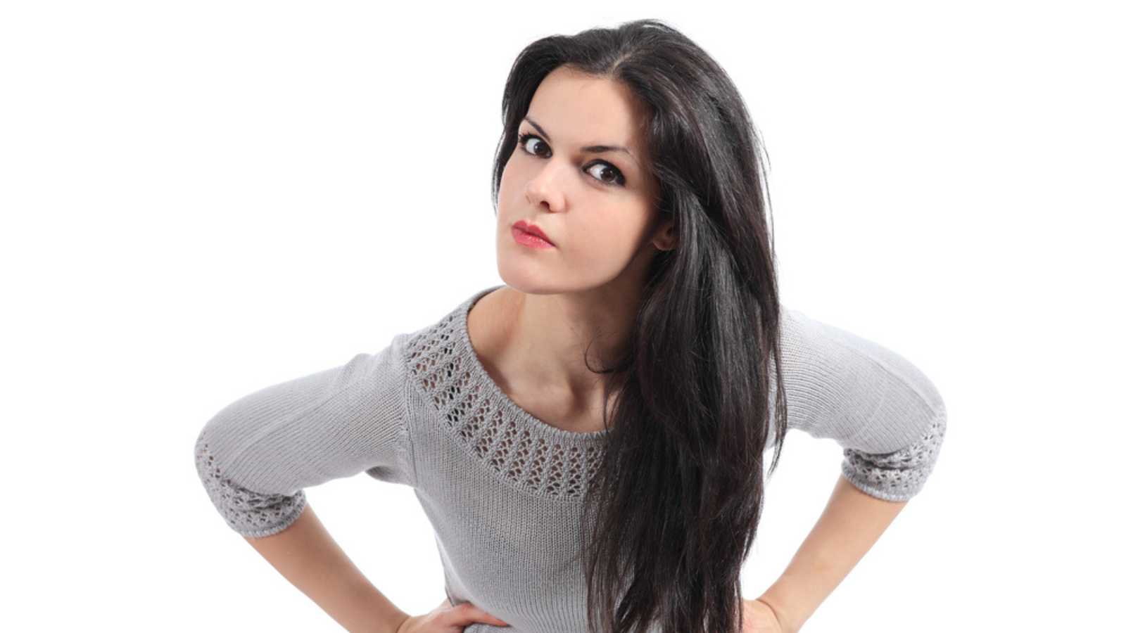 Displeased angry woman