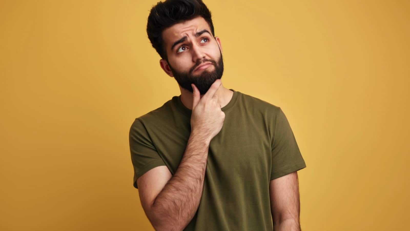 Man thinking hard