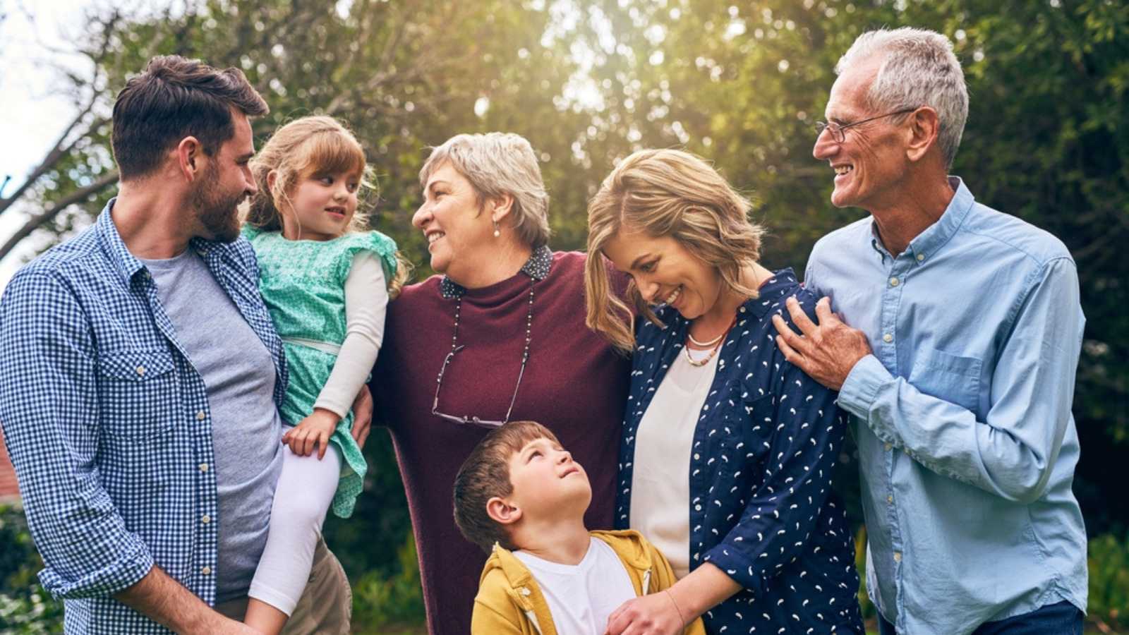 Middle aged man with family