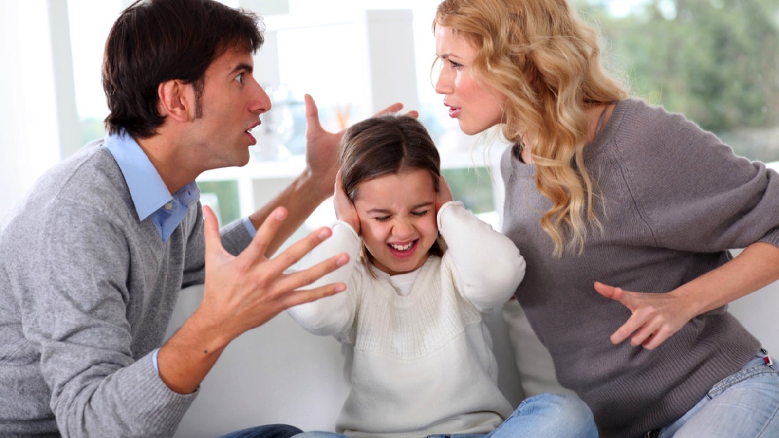 Couples fighting infront of child